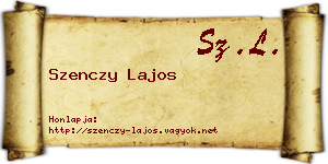 Szenczy Lajos névjegykártya